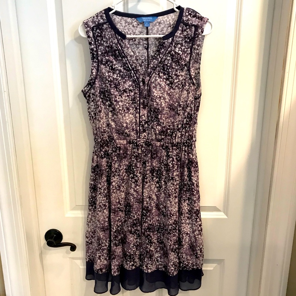 Women’s Vera Wang Purple Sleeveless Dress with Pockets Size Medium